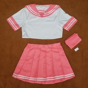 Pink Seifuku Japanese Sailor School Uniform Cosplay BNWOT